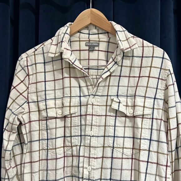 Mens plaid flannel button up shirt long sleeve size small - Picture 1 of 3